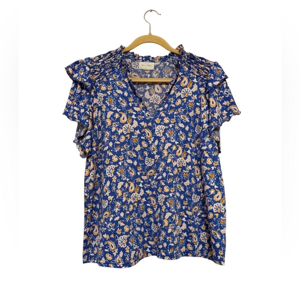Melloday Floral Blue Women's Top